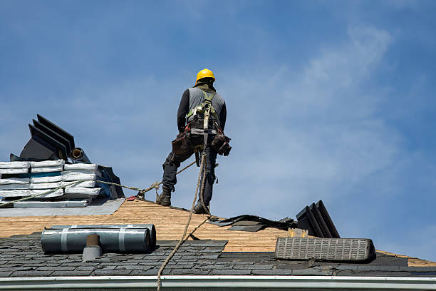 Professional Roof Replacement technician working in Colfax, WI